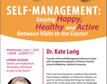 Kate Lorig to present "Self-Management: Staying Happy, Healthy, and Active Between Doctor Visits"